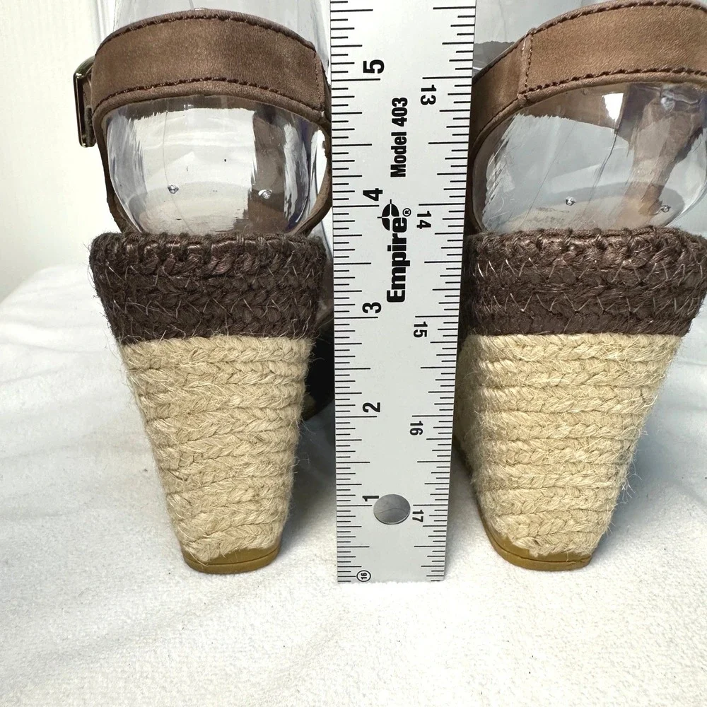 Kanna Espadrille‎ Wedge Sandals Brown Suede Size EU37/US7 Boho Coastal Vacation